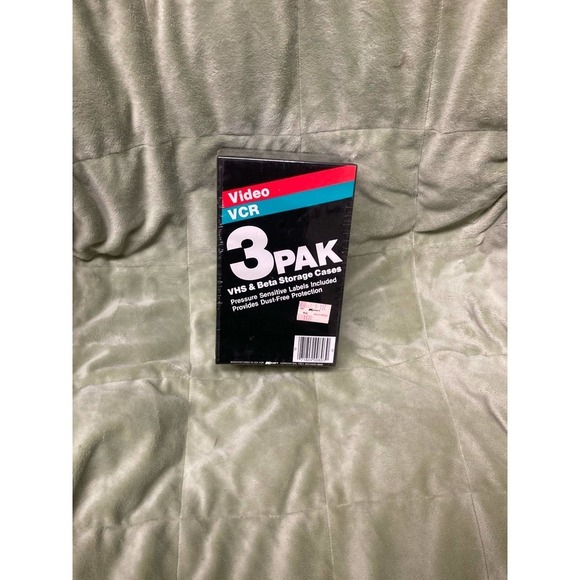 LOT of 3 Video Empty Storage Cases for Beta or VHS formats New Old Stock Sealed - Picture 1 of 2
